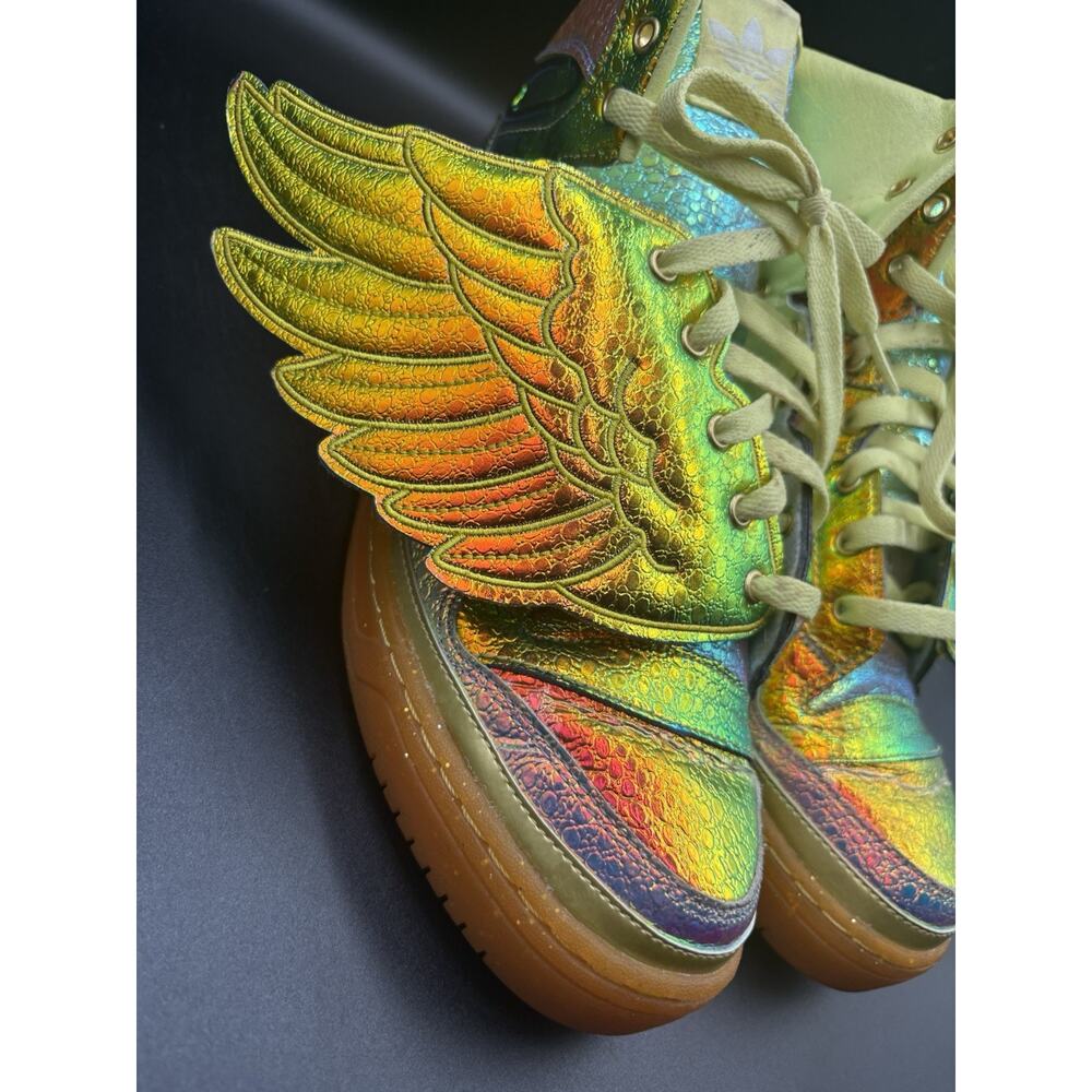 Adidas Jeremy Scott JS Wings 1.0 Rainbow Iridescent Gold Orange Size 11 Rare - Picture 15 of 15